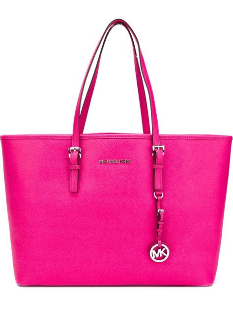 michael kors jet set tote hot pink|michael kors jet set large.